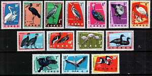 Конго (К), 1963, Птицы, 14 марок
